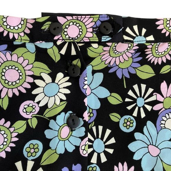 Tall Girl Canada Vintage A-line Maxi Skirt Button Front Retro 70s Floral Print M - Picture 10 of 16